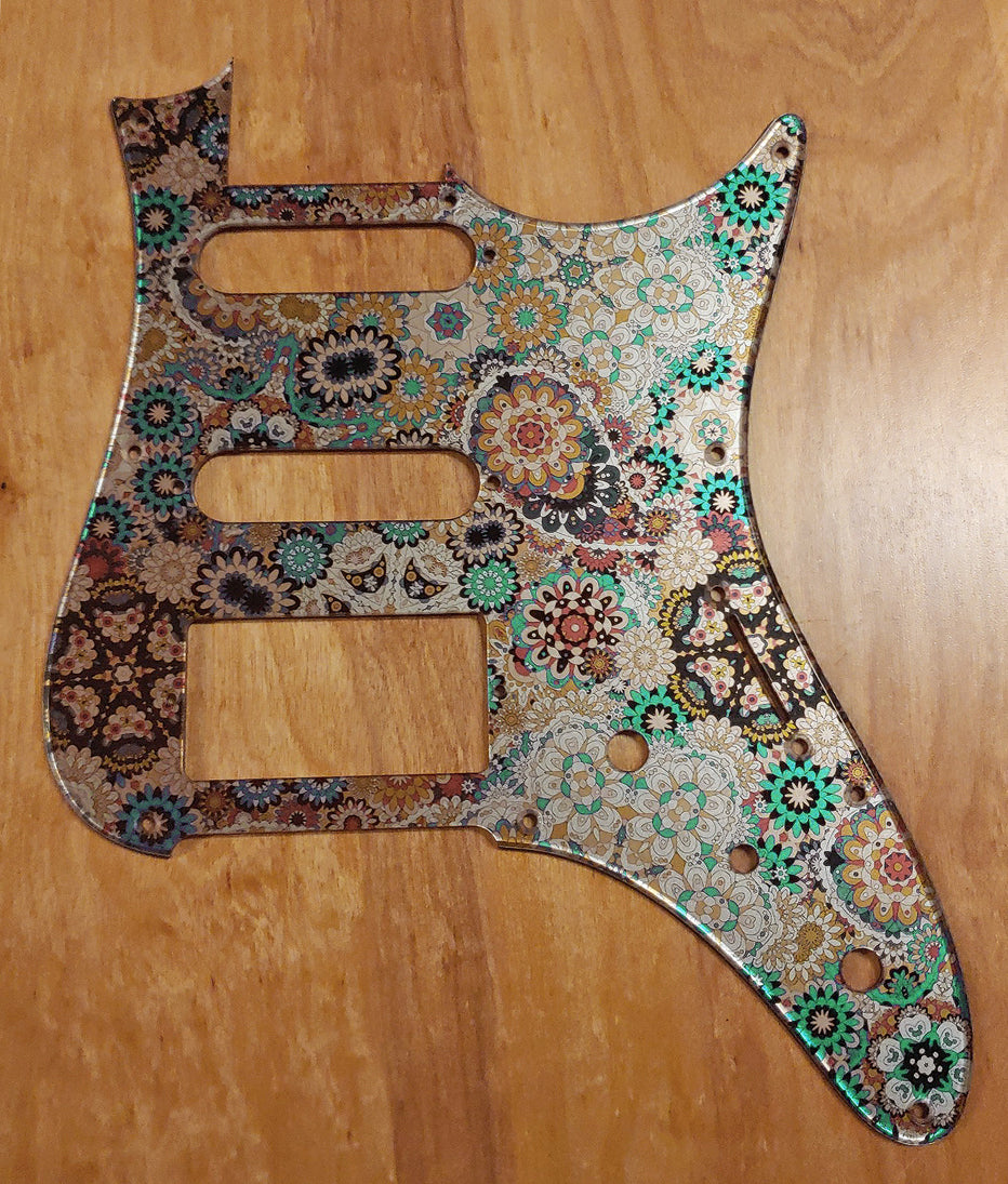 Ibanez AZ2204 Pickguard Teal Floral Silver Metallic – Quick Guards