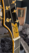 Gretsch Falcon Style Orange Gold Sparkle Truss Rod Cover with Black Falcon