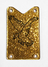Gretsch Falcon Style Orange Gold Sparkle Truss Rod Cover with Black Falcon