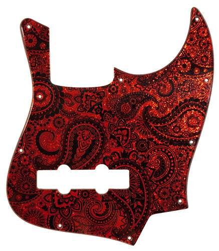Bass Mods K534 Pickguard Red Sparkle Paisley