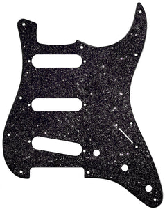Fender Stratocaster Black Silver Sparkle Pickguard