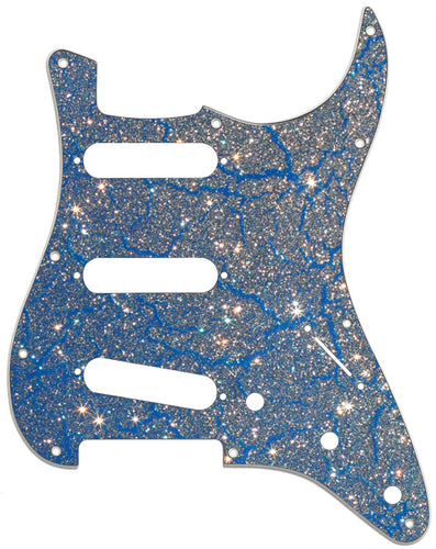Fender Stratocaster Blue Crackle Gold Sparkle Pickguard