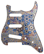 Fender Stratocaster Blue Floral Silver Metallic Pickguard