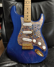 Fender Stratocaster Blue Floral Silver Metallic Pickguard