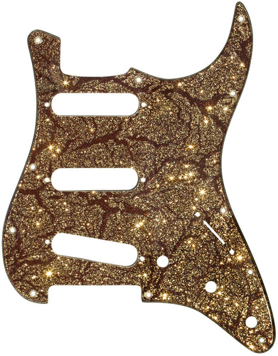 Fender Stratocaster Brown Crackle Gold Sparkle Pickguard
