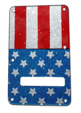 Fender Stratocaster Silver Sparkle USA Flag Pickguard