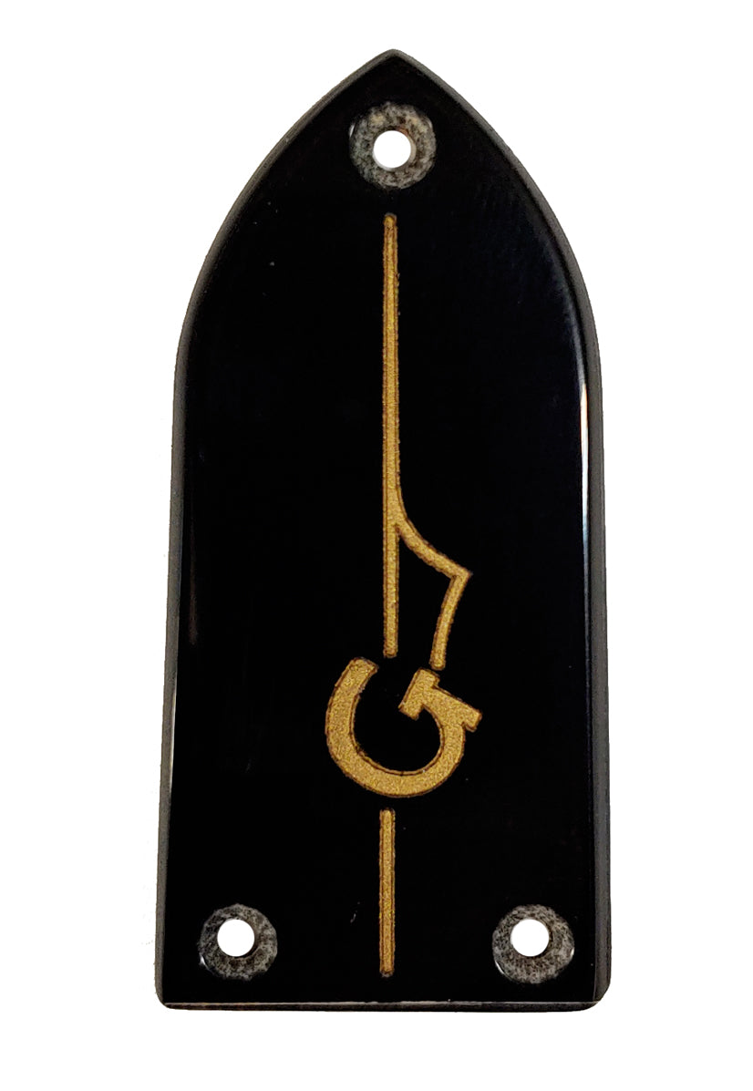 Gretsch Black with Gold G-Arrow Bullet Truss Rod Cover