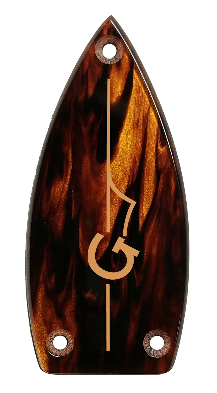 Gretsch Brown Tortoise Shell Truss Rod Cover with G-Arrow – Quick Guards