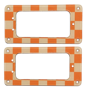 Gretsch Pickup Rings Orange Checker Board