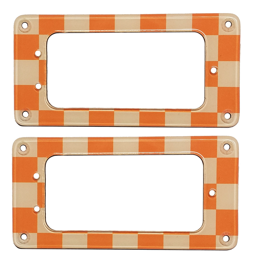 Gretsch Pickup Rings Orange Checker Board – Quick Guards