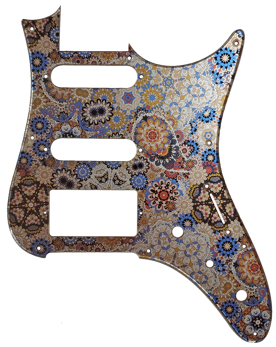 Ibanez AZ2204 Pickguard Blue Floral Silver Metallic – Quick Guards