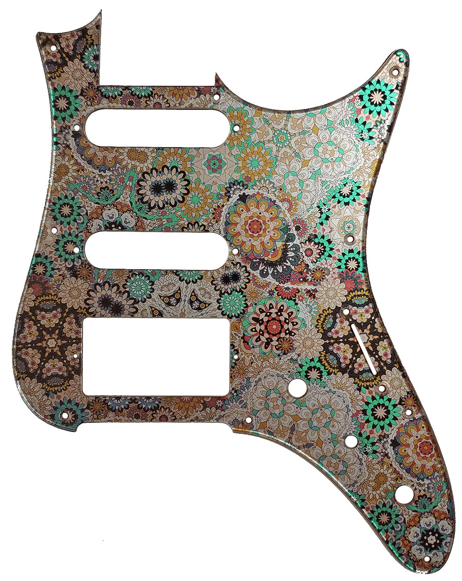 Ibanez AZ2204 Pickguard Teal Floral Silver Metallic – Quick Guards